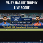 Vijay Hazare Trophy Live Score: Sooryavanshi falls for 190; Virat Kohli, Rohit Sharma back in domestic action