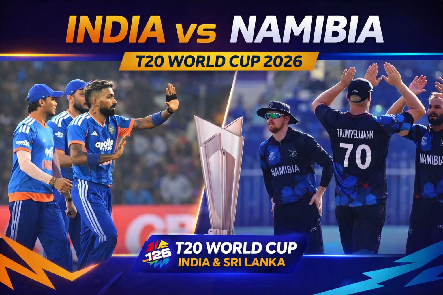 IND vs NAM T20 World Cup 2026 | India's Probable XI vs Namibia: Indian cricketers Sanju Samson and Jasprit Bumrah during a net session at Arun Jaitley Stadium, Delhi, ahead of the 2026 T20 World Cup match against Namibia.