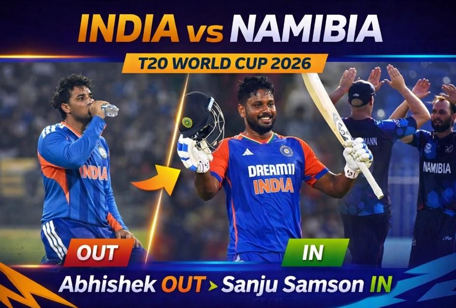 India's Probable XI vs Namibia: Indian cricketers Sanju Samson and Jasprit Bumrah during a net session at Arun Jaitley Stadium, Delhi, ahead of the 2026 T20 World Cup match against Namibia.